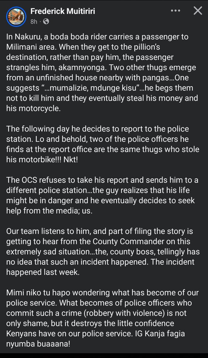 AokoOtieno_'s tweet image. My Eyes feel violated after reading this... 

IG Kanja, please put your House in Order!