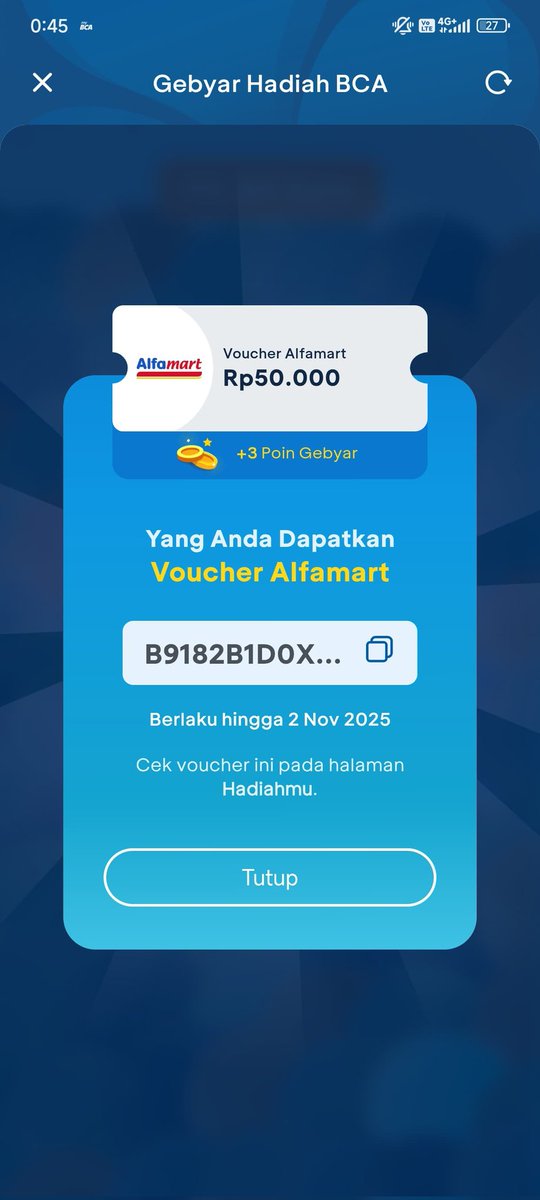 mayan..mayan..
main Gacha tiap hari dapet juga voucher 50ribu

<a href="/GoodLifeBCA/">GoodLife BCA</a>