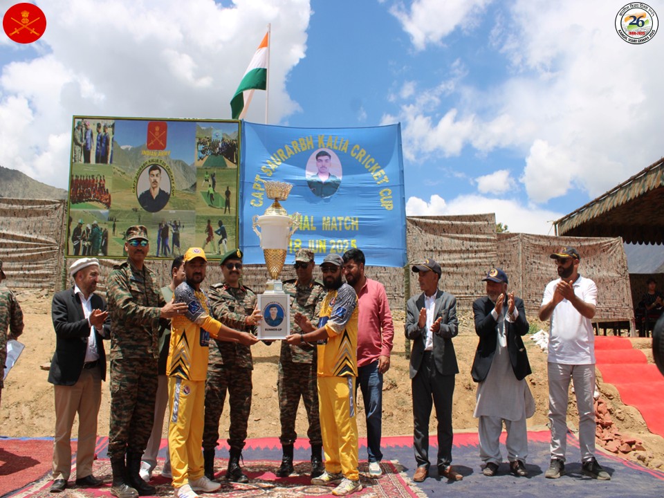 firefurycorps's tweet photo. Kargil Vijay Diwas 2025
At #Kaksar, the 21st Capt Saurabh Kalia Cricket Tournament culminated in a thrilling finale, where 42 teams were narrowed down to two for one electrifying showdown.
Bats blazed, fielders soared, the crowd erupted — and through it all, one name echoed loudest: Capt Saurabh Kalia.
The coveted trophy stands as a tribute to the valour and sacrifice of the Kargil Bravehearts.
This event is a part of Operation Sadbhavana’s ongoing efforts toward youth and women empowerment, bringing meaningful upliftment to remote border villages.
https://t.co/oDYUlQm85i
#Cricket
#KargilSentinels
#ForeverinOpsDiv
#Exservicemen
#Aryanvalley
#RuralUrbanConnect
#HarKaamDeshkeNaam
#DutyBeyondDeath
#KVD2025
#Kargilwar
#ForeverInOpsDivision
@adgpi
@NorthernComd_IA
@lg_ladakh
@prodefleh
@ANI
@EarthNewsLadakh