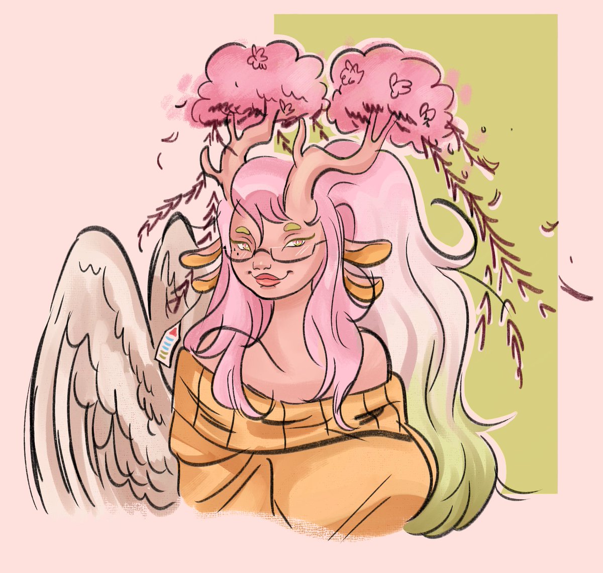 Mount_Beast's tweet image. SPRRIIINNNG--!!! OC belongs to my friend @VibeTrying
#OC #illustration
