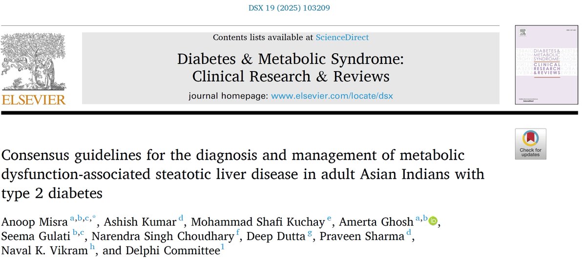 We present guidelines for #MASLD diagnosis and management in #India — developed first globally (before #ADA), fully India-focused, free of industry influence, original, unbiased, and based on our group’s key #research papers.