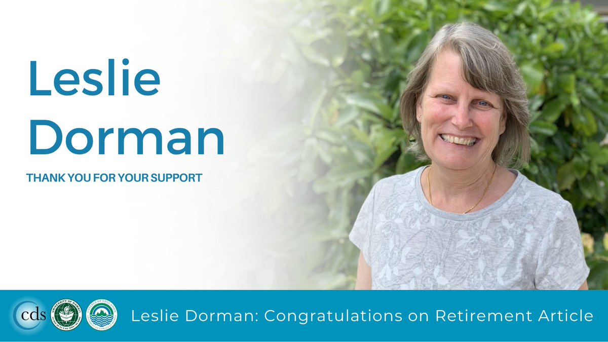 Congratulations Leslie Dorman!! We are thankful for all of your support. Learn more in the e-newsletter go.hawaii.edu/rxF

"In 2013, I was very fortunate to be hired at CDS by Jean Johnson, and have been thankful for all the years since then working..." #Retirement