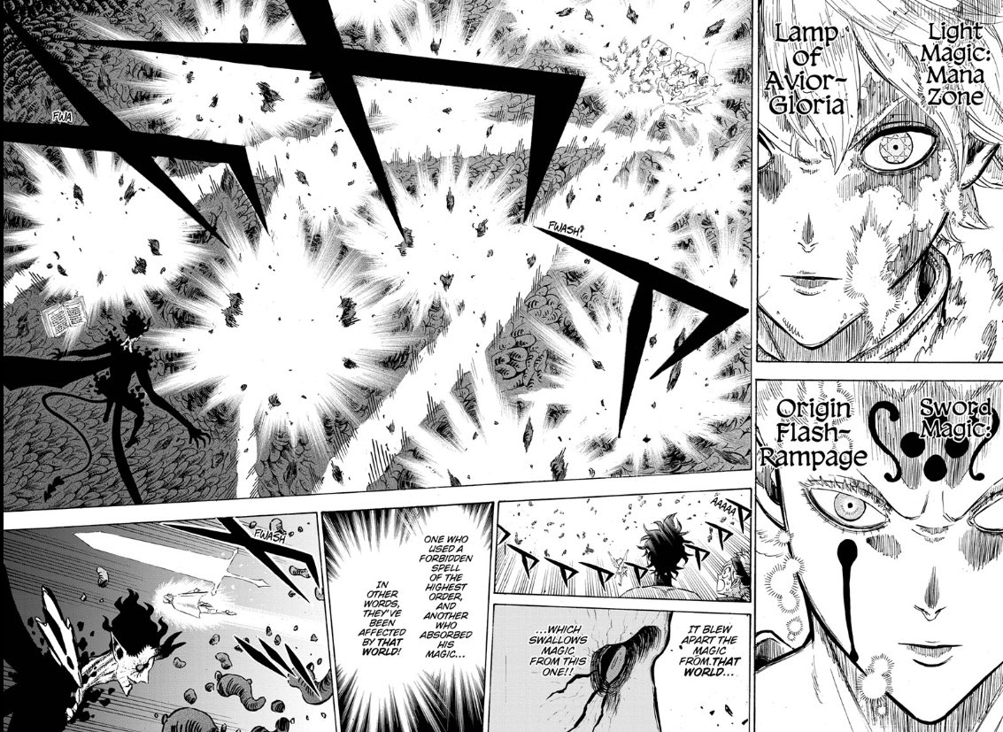 Ever think Asta actually isn’t using “sword magic”? I KNOW that seems antithetical to what we’ve seen so far but hear me out. When licht had the grimoire he was actually able to make swords out of magic and even without the grimoire he still had his sword magic spells-