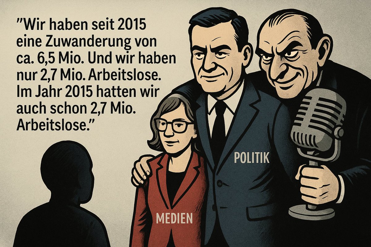 “Wir haben seit 2015 6,5 Mio Zuwanderer – aber immer noch nur 2,7 Mio Arbeitslose. Also alles gut, oder?”

Nein. Das ist kein Beweis für gelungene Integration, sondern ein Paradebeispiel für staatlich sanktionierte Verblödung durch Statistik-Trickserei.

Was verschwiegen wird:

–