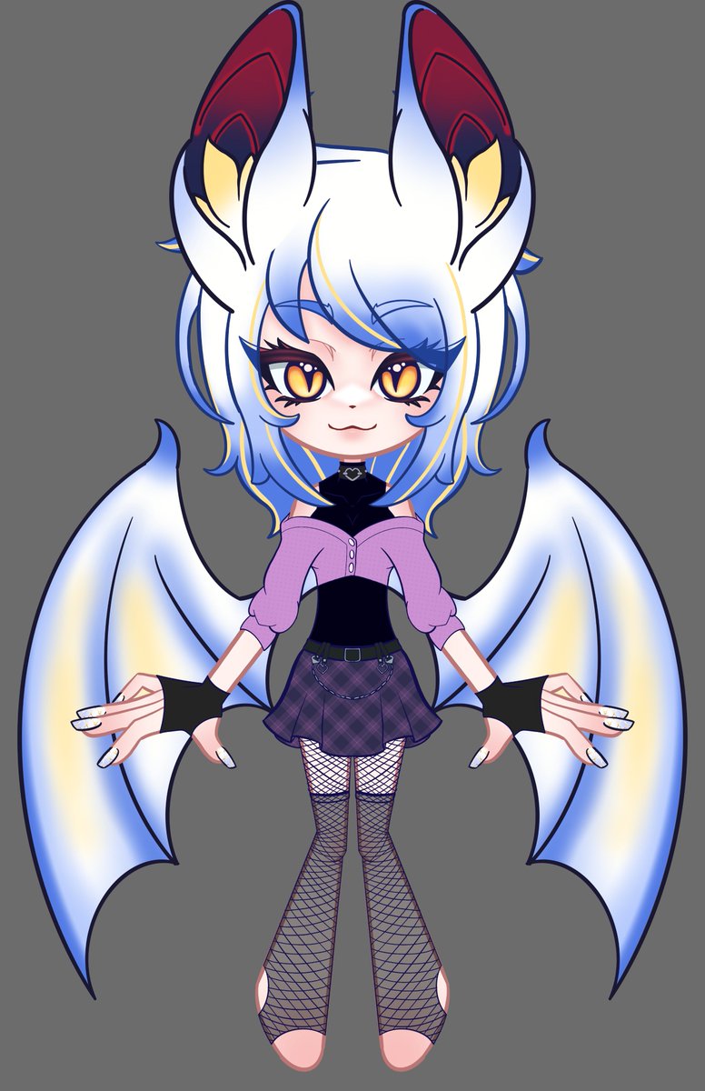 Lorel_Bee's tweet photo. Drew my new look in my gremlin style! 

#anime #art #vampire #gremlin #bat #VtuberEN https://t.co/ImH9FnmXBg