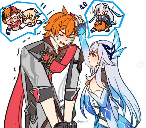 Sune_uwu's tweet photo. Skirk best comforting a defeated Tartaglia
Credits: pun_riii
#FightLikeSkirk https://t.co/juhYU4kL5b