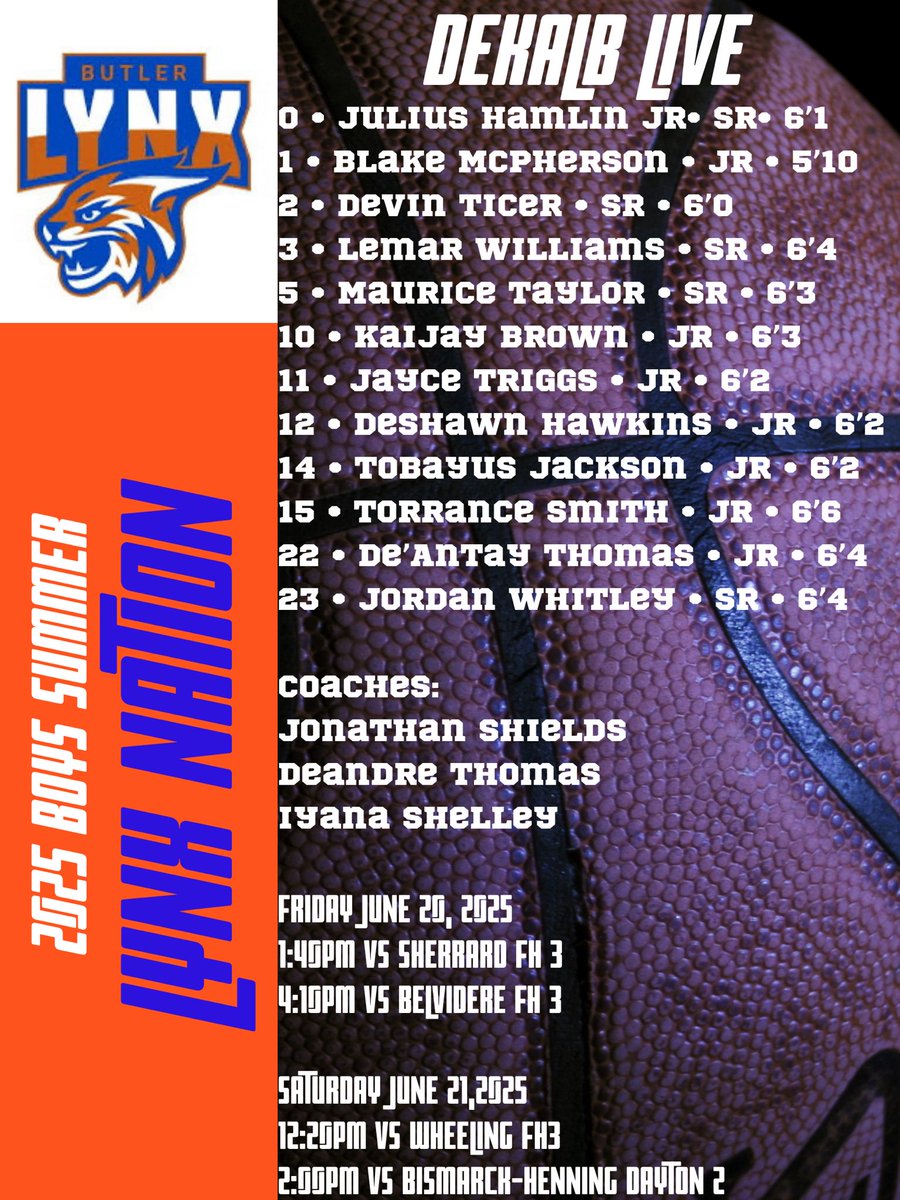Team M.O.R.E Athletics (@teammoresports) on Twitter photo Coaches and writers <a href="/butlerlynxboys/">Butler Prep Boys Basketball</a> be playing in the @Dekalb_Live this weekend. Check us out in person or BallerTV
<a href="/michaelsobrien/">Michael O'Brien</a> @prephoopsIL @nestohoops <a href="/tdc200/">Big Tim</a> @xposureruns <a href="/joehoopsreport/">Joe Henricksen</a> <a href="/mikeclarkpreps/">MikeClarkPreps</a> <a href="/JUCOadvocate/">JUCOadvocate - Brandon Goble</a> <a href="/RL_Hoops/">RecruitLook Hoops</a> Coaches and writers <a href="/butlerlynxboys/">Butler Prep Boys Basketball</a> be playing in the @Dekalb_Live this weekend. Check us out in person or BallerTV
<a href="/michaelsobrien/">Michael O'Brien</a> @prephoopsIL @nestohoops <a href="/tdc200/">Big Tim</a> @xposureruns <a href="/joehoopsreport/">Joe Henricksen</a> <a href="/mikeclarkpreps/">MikeClarkPreps</a> <a href="/JUCOadvocate/">JUCOadvocate - Brandon Goble</a> <a href="/RL_Hoops/">RecruitLook Hoops</a>