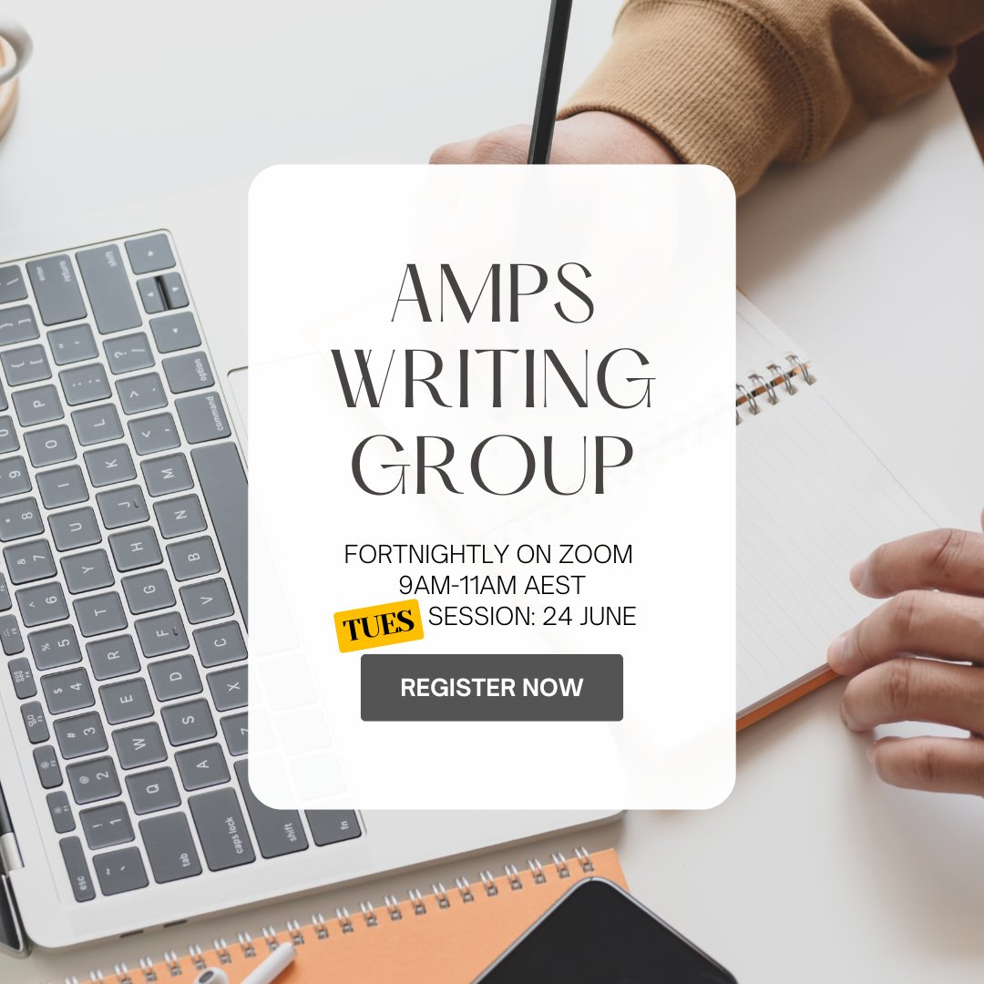 We had productive writing sessions at our Tuesday and Thursday #SUAW events. 👩‍💻👨‍💻 Thank you to those who have attended so far! Next Tuesday session is on 24 June at 9-11 am AEST via Zoom! See you there!

Register here: eventbrite.com.au/e/amps-writing…