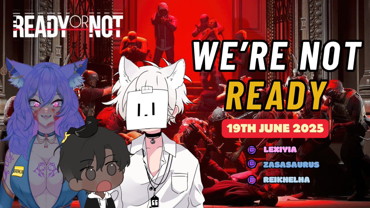 💫Collab Time 💫
Time to shoot civiliansssss c: ft <a href="/Zauruss_/">Zasr</a> &amp; <a href="/Reikhelha/">Rei (In Drawing Arc)🐦‍⬛ 🇲🇾</a>. About to dropkick some perps and die to my teammates guns. Today at 10:30pm GMT+8 unless Lexi is late AGAIN! I def put the right date on the previous post... def!
#Vtuber #MalaysiaVtuber #MYVT