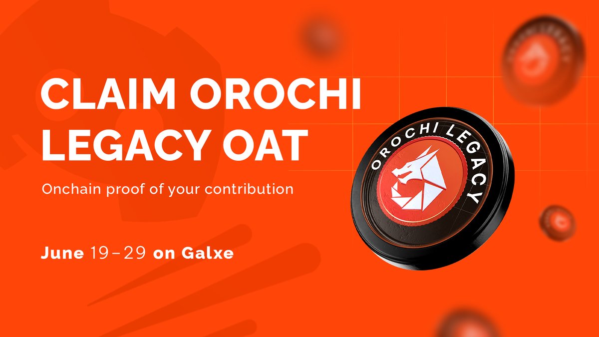 You showed up early. You contributed. Now there’s one chance to prove it.
Orochi is issuing Legacy OATs, the only on-chain badge that proves your impact on the Orochi ecosystem.

If you hold the Legacy role in Discord, claim yours on Galxe before June 29.
app.galxe.com/quest/GsXsSdsU…