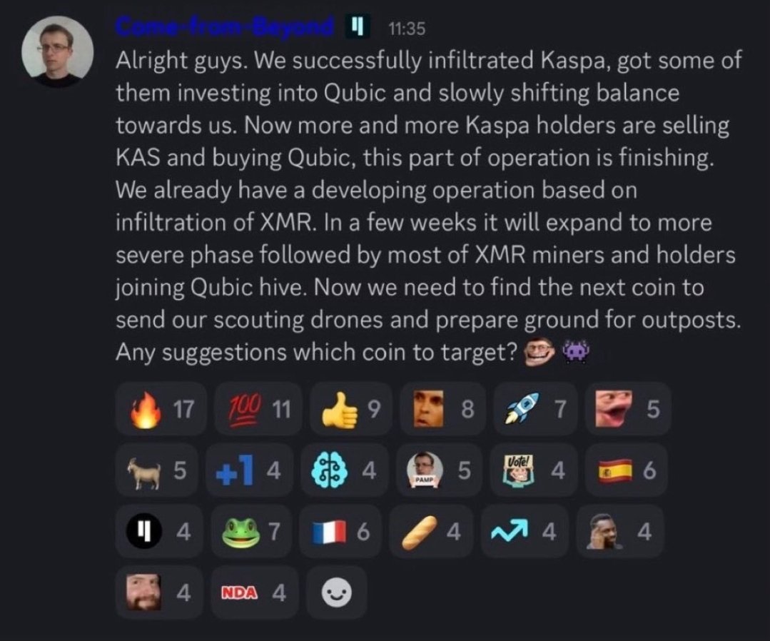 KaspaUK's tweet photo. Anyone who buys $QUBIC deserves what they get for not doing proper research. This guy is one of the biggest morons in crypto if he thinks the $KAS community are stupid enough to sell and buy his scam token. Avoid at all costs!!! #Qubic is a joke! https://t.co/uUxF8pfvGi