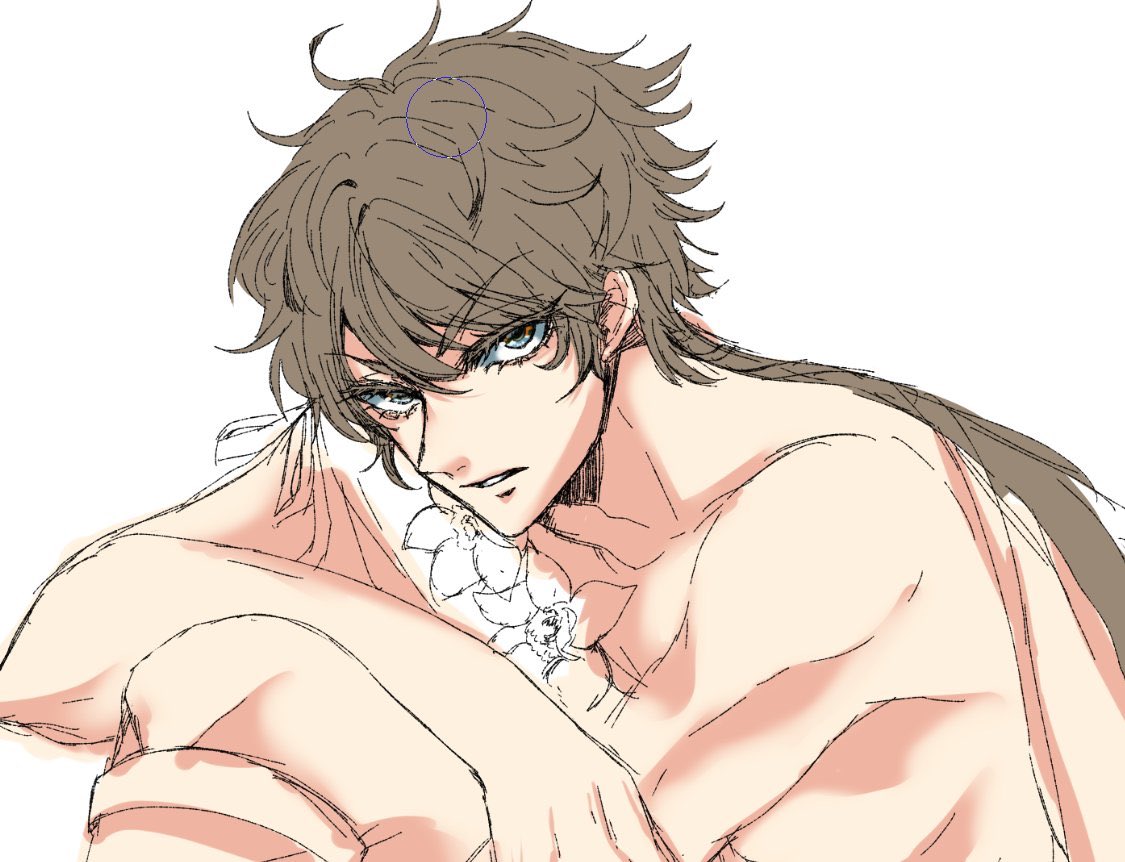 「数万年ぶりに露出度修羅のナルキッシキちゃんwip 肌色しかないですね笑」|(姉)Rebecca💪🐧のイラスト