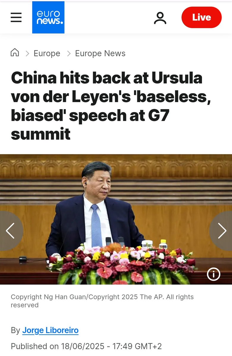 After months of taking a conciliatory approach towards #China to compensate for the Trump administration's sudden hostility towards the EU, Ursula vdLeyen is returning to her true nature, an obsessive sinophobic approach, just a few weeks before the China-EU summit to be held in