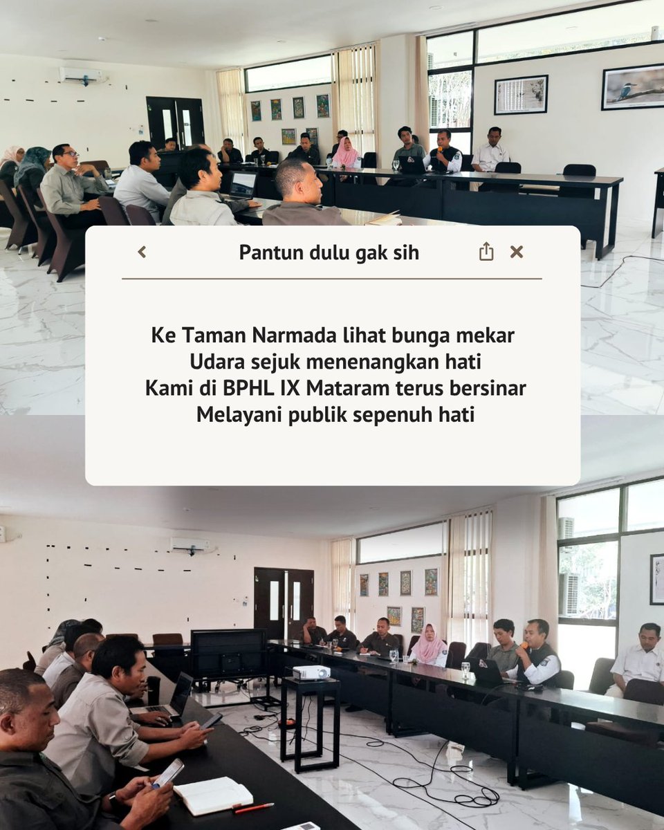bpsilhkmataram's tweet photo. Semeton,
BPHL Wilayah IX Mataram bersama KPH Rinjani Barat melaksanakan sharing sistem informasi lingkup PHL, kegiatan ini untuk meningkatkan kapasitas SDM dalam melaksanakan pelayanan publik.
.
Yuk sama-sama berkontribusi untuk kelestarian hutan
#kementriankehutanan
#ditjenphl https://t.co/mVvp0Jllfn