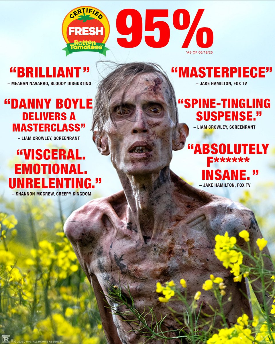 "Visceral. Emotional. Unrelenting" 
 
Don't miss #28YearsLater - exclusively in movie theatres tomorrow. Get tickets.