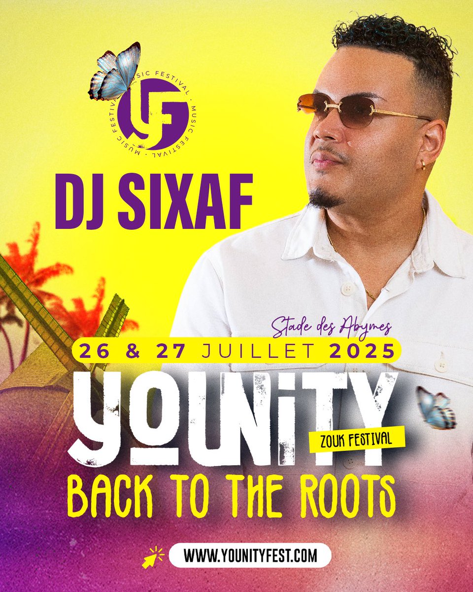 Préparez-vous à accueillir <a href="/dj_sixaf/">DJ SIXAF OFFICIEL</a> au Younity Festival🤩 !
Un artiste deejay qu’on ne présente plus, prêt à retourner la scène avec un set qui va nous transporter.

Entre rétro, nouveautés et énergie folle ; rendez-vous le 26 et 27 Juillet pour le Younity Festival 😍.