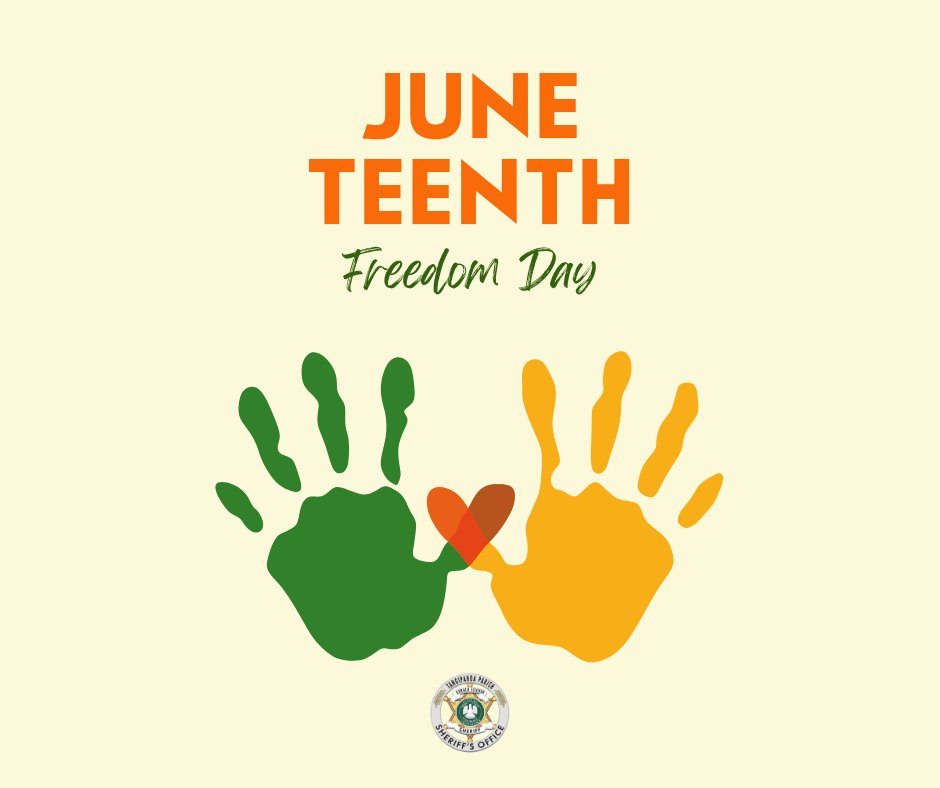 On this #Juneteenth, the Tangipahoa Parish Sheriff's Office joins the nation in commemorating Freedom Day.

TPSO administrative offices are closed Thursday, June 19, in observance of the holiday.

#juneteenth