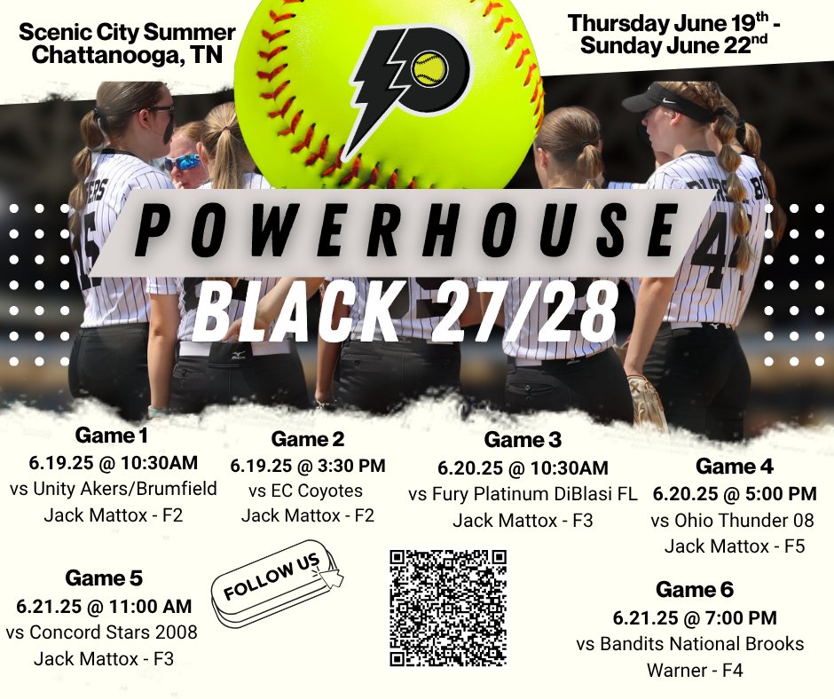 Powerhouse Black 16U (@tchouse09) on Twitter photo Check us out this weekend if you're at Scenic City. If not, follow along with us on Game Changer!
web.gc.com/teams/XaIHKhHE… <a href="/PHAthletics00/">Powerhouse Athletics</a> <a href="/ConnectSports_/">Connect Sports</a> #sceniccitysummer #ScenicCity Check us out this weekend if you're at Scenic City. If not, follow along with us on Game Changer!
web.gc.com/teams/XaIHKhHE… <a href="/PHAthletics00/">Powerhouse Athletics</a> <a href="/ConnectSports_/">Connect Sports</a> #sceniccitysummer #ScenicCity