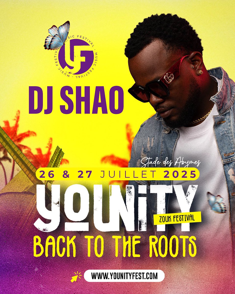 Preparez-vous à accueillir @Djshao97 pour vous ambiancer toute la soirée au Younity Festival 🤩 !

Un artiste deejay qu’on ne présente plus, prêt à retourner la scène avec un set qui va nous transporter.

Entre rétro, nouveautés et énergie folle ; rendez-vous le 26 et 27 Juillet