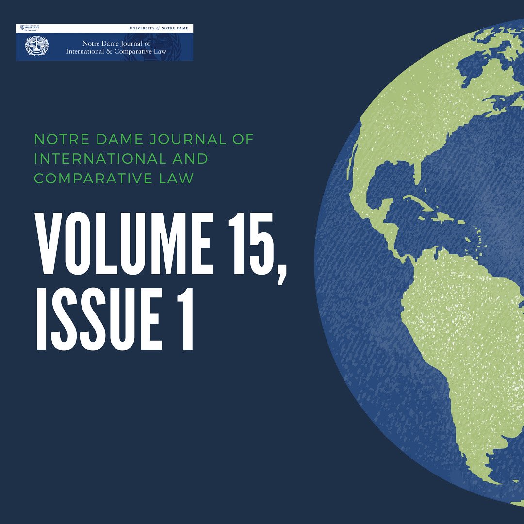 NDJICL's tweet photo. We are excited to share that Volume 15, Issue 1 is published! 

The staff of JICL welcomes everyone to join us as we walk through these vital issues facing our world.

You can access Vol. 15, Issue 1 here: https://t.co/0uaMP40ytL https://t.co/QbX4lMAXrh