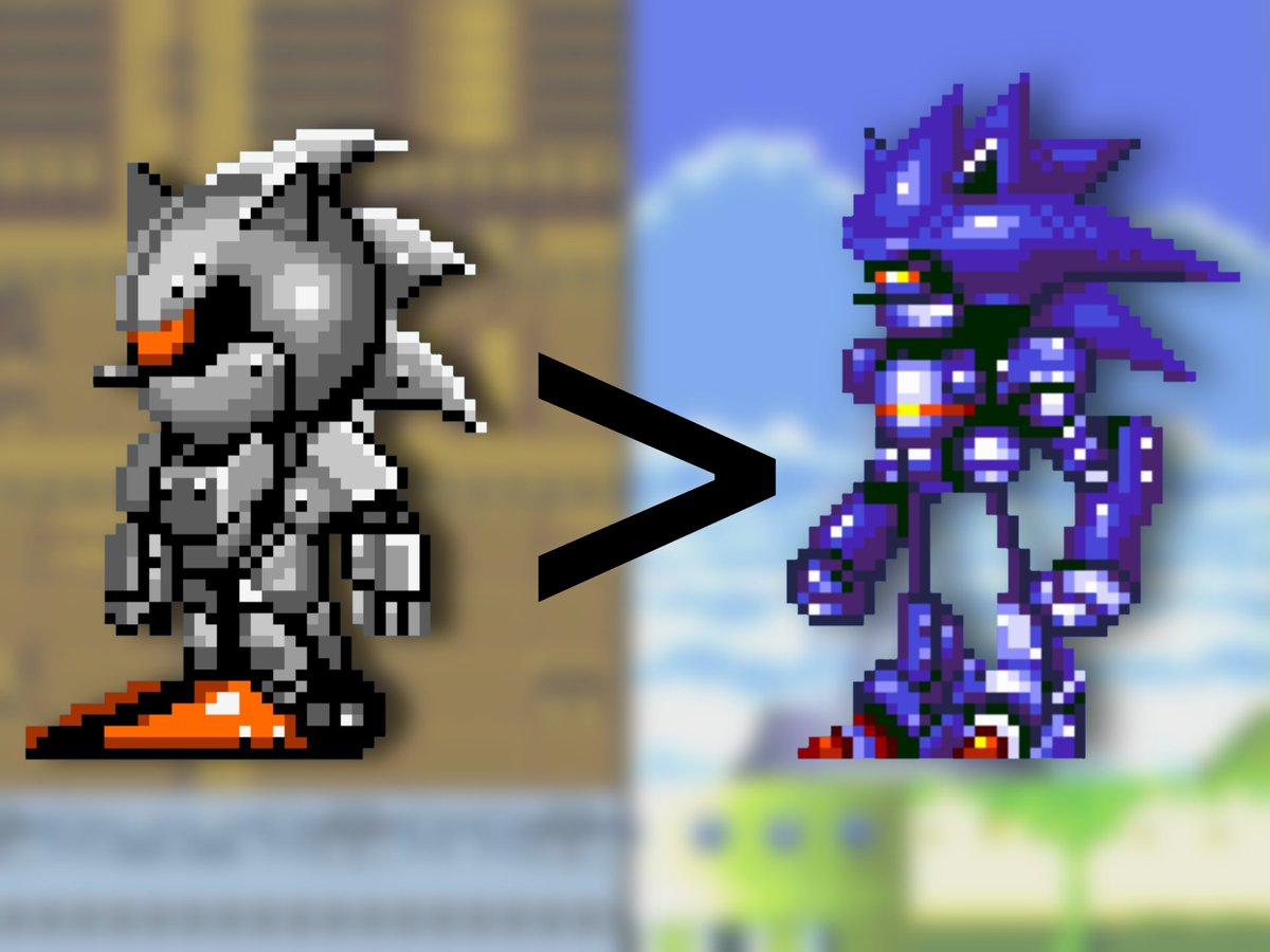 SwellAlexander's tweet image. My spiciest Sonic hot take. Mk. II is a rad design, but I always preferred the relative simplicity of Sonic 2&apos;s Mecha Sonic. 

Plus, if anyone&apos;s worthy of that name, I think it would be the one that&apos;s based on Mechagodzilla!