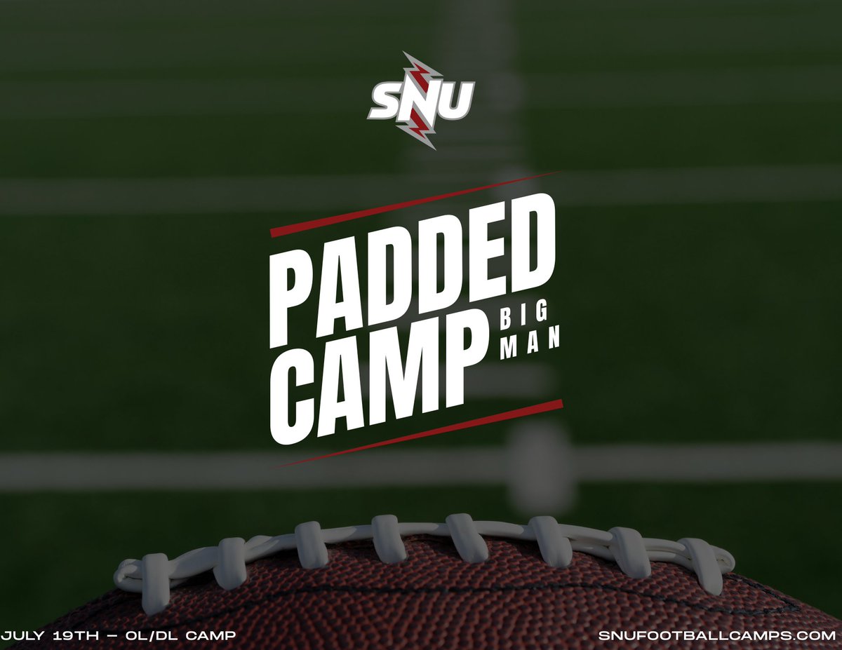 We are just one month away from our Big Man Camp! Register today to reserve your spot!

⏰ Check-In: 11 AM
🏟️ SNU Football Stadium

snufootballcamps.com