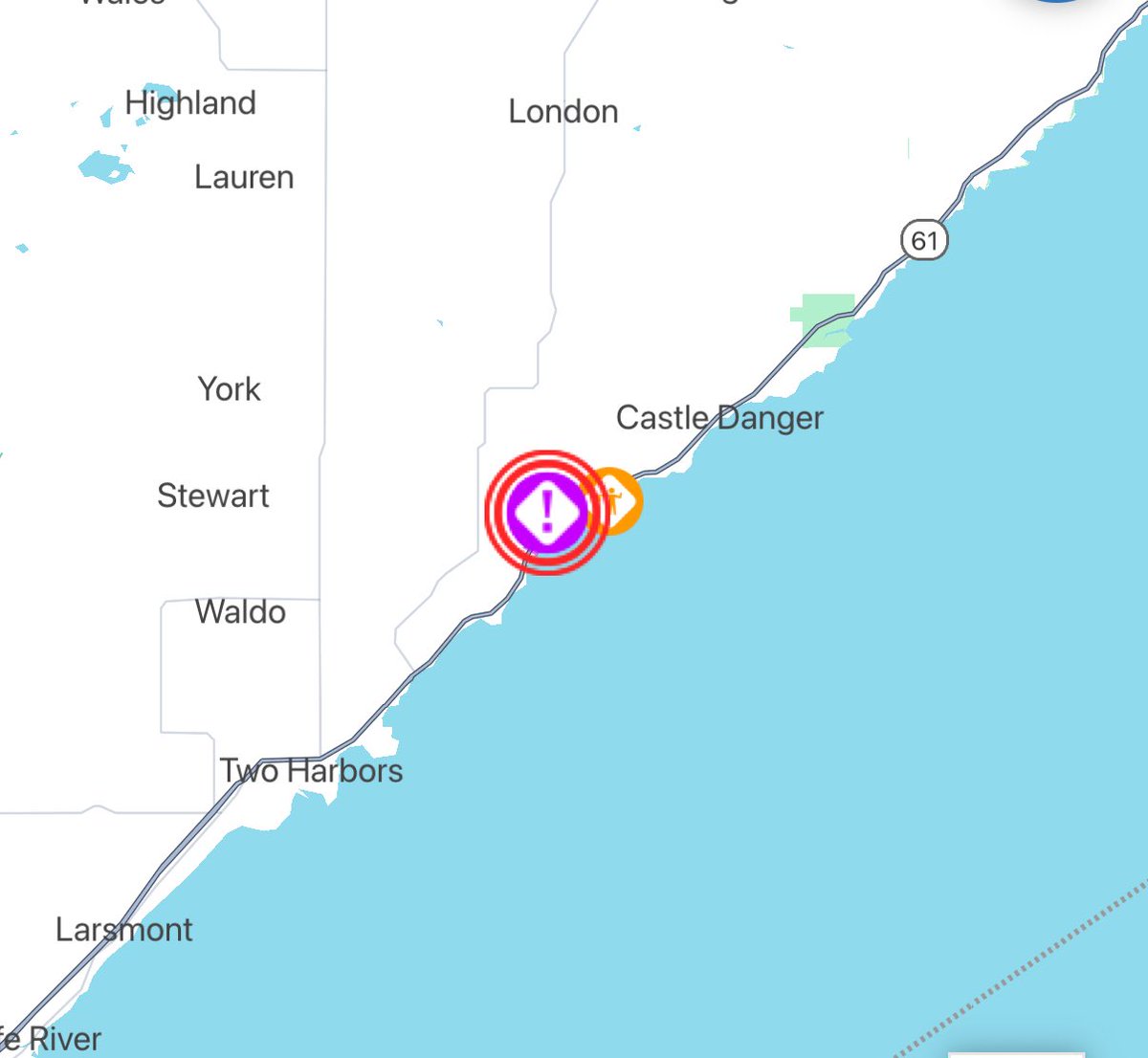 Dan Wolfe (@danwolfekbjr) on Twitter photo Highway 61 remains closed in both directions just north of Two Harbors as crews investigate a bad crash. It’s been closed for 2 hours now. Here are new photos of the northbound detour. We’re working to learn more. Highway 61 remains closed in both directions just north of Two Harbors as crews investigate a bad crash. It’s been closed for 2 hours now. Here are new photos of the northbound detour. We’re working to learn more.