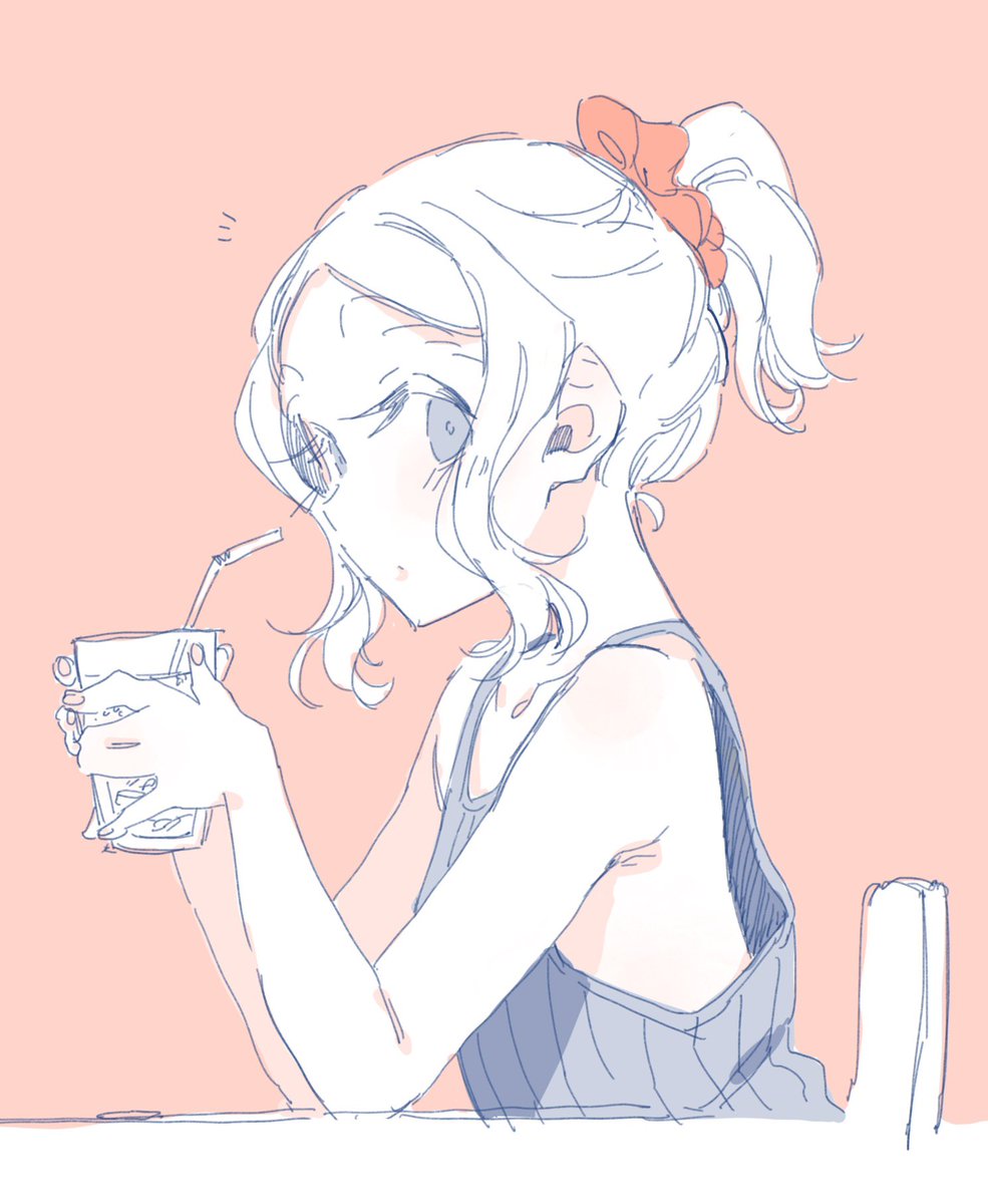 chibi_cc's tweet image. 今日も暑いので涼しげポニテちびっこちゃんを…
#OC
