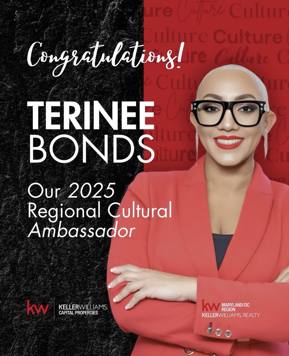 Very excited &amp; honored to be selected as the 2025 Regional Cultural Ambassador for Keller Williams MD/DC Region! 🤩 I’m proud to be a part of such an awesome organization. I absolutely love what I do &amp; who I do it with!♥️

#KWCP #KellerWilliams #RealtorLife #KWFamily #DMVRealtor