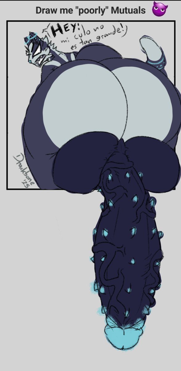 drackbone's tweet photo. Lo siento, está difícil que quepan todos sus dotes en un cuadro, más con tremendo perro culazo de por medio(?)

#nsfw #fanart https://t.co/qr1WfwbIYI