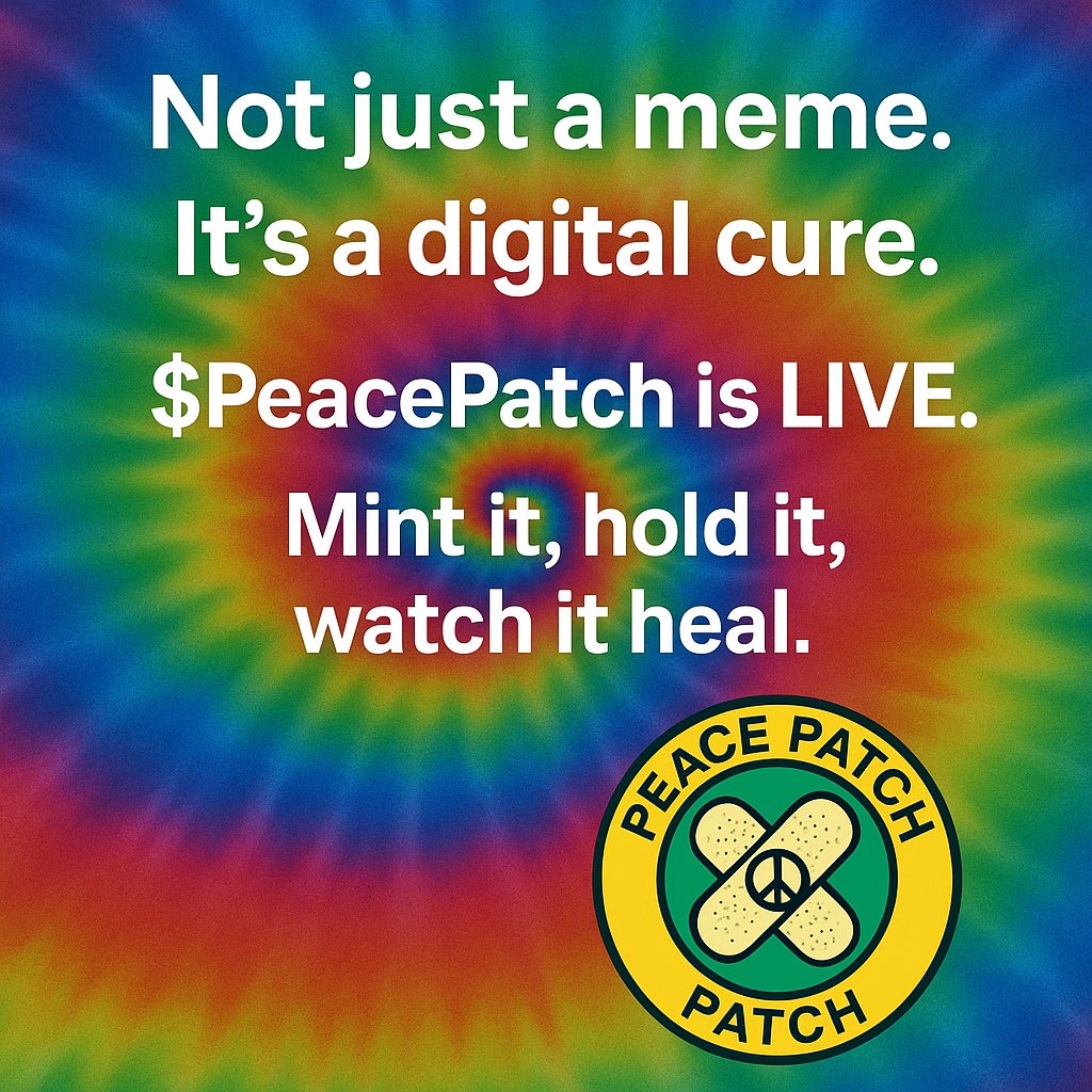 PumpMinister's tweet photo. $PeacePatch is LIVE. #Peace
https://t.co/8j7HNO4gYr
#PeacePatch #Solana #PumpFun #MemeSeason https://t.co/dZSJhkJ9C4