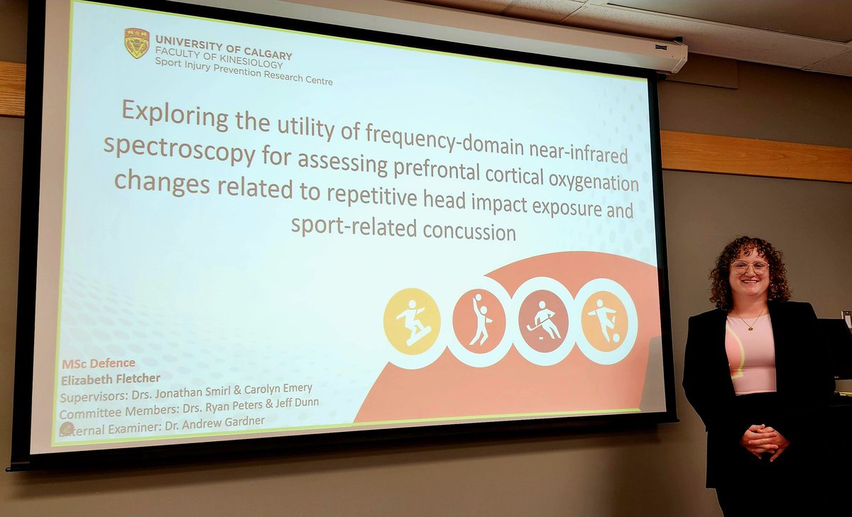 jonathan_smirl's tweet image. Very proud to announce Elle Fletcher did an EXCEPTIONAL job on her MSc Thesis and oral defence and has passed with no revisions!
Amazing work from a truly inspiring individual.
Great job Elle!
@uofcknes @CarolynAEmery @SIPRC_ @Concussion_ISG