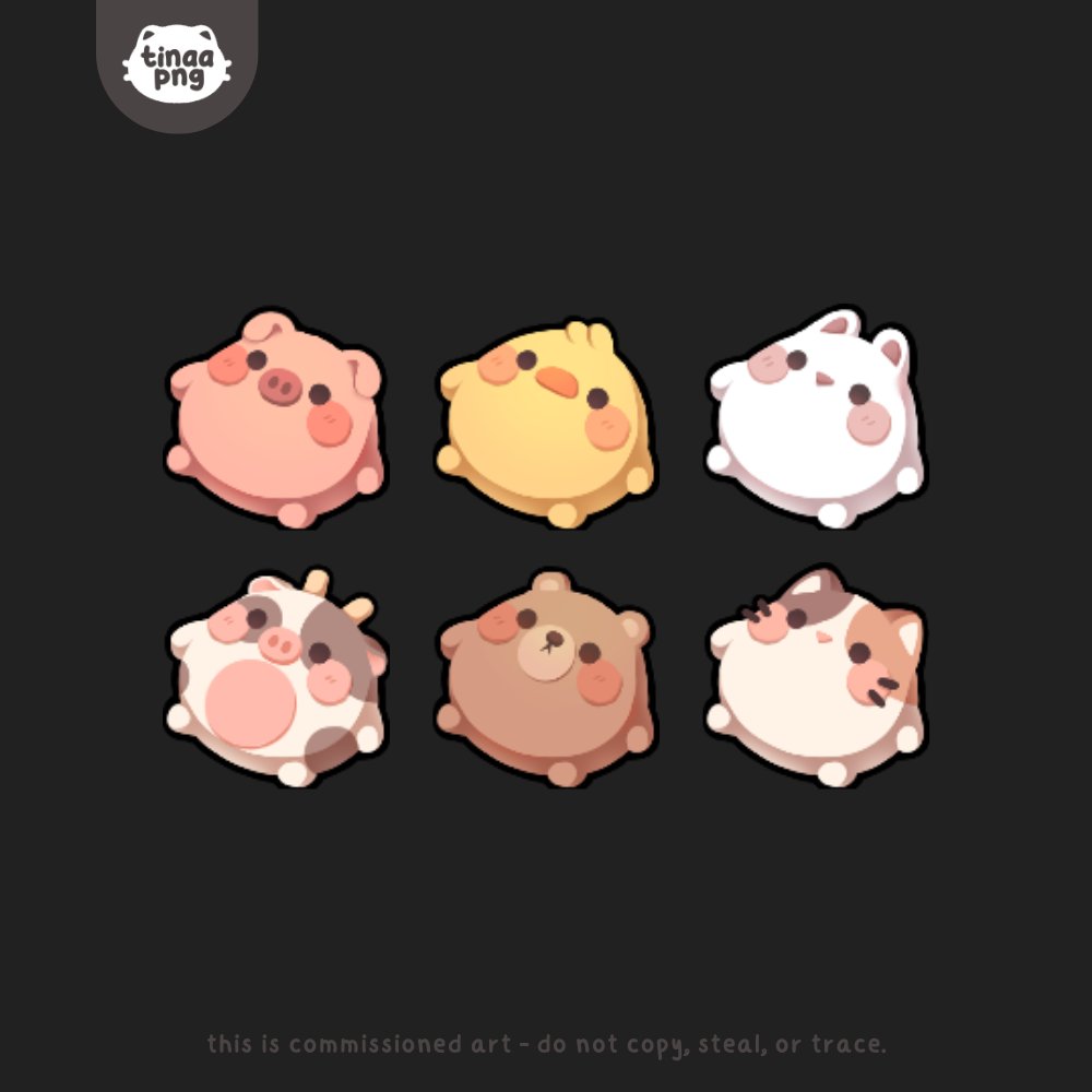 cute plushie badges now available 🐻

‣ $15 USD for full pack  
‣ 6 badges - 72px, 36px, 18px PNG's   

✦ link to shop in replies