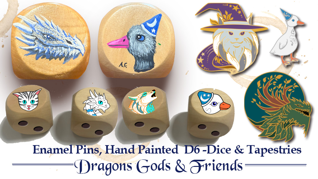 Kickstarter is live, Dragon Dice, pins and tapestries! - mailchi.mp/achristouart/0…