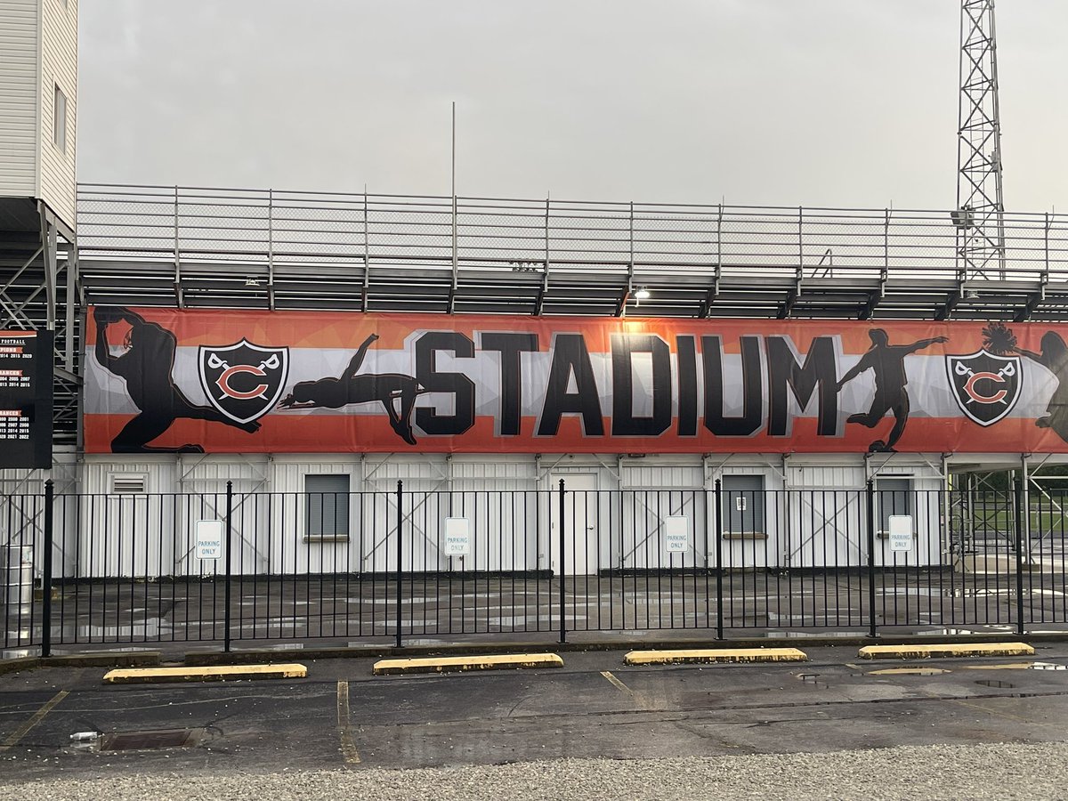 Thank you to the Coldwater Athletic Boosters, Mr. Shoppe, Coldwater custodial staff, Dusty Ahrens, and football team for purchase, design, and install of new Cavalier Stadium banners on back of bleachers.  Cav Pride!