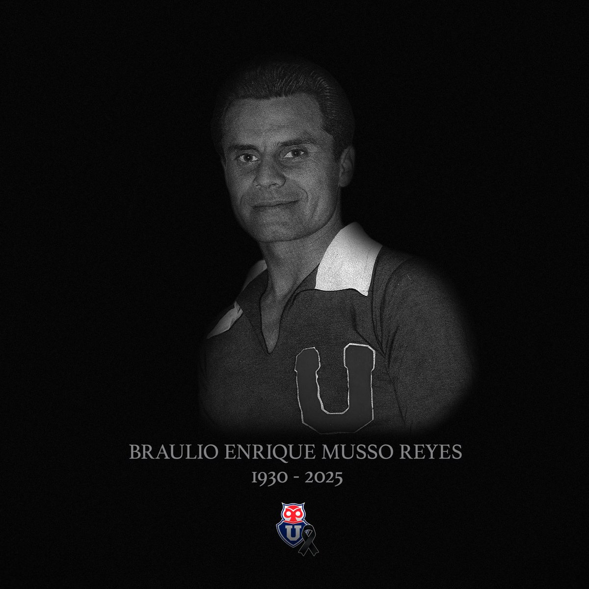 Universidad de Chile (@udechile) on Twitter photo Una triste noticia recibimos este miércoles 18 de junio. En las últimas horas, se confirmó el lamentable fallecimiento del ídolo y leyenda azul, Braulio Enrique Musso Reyes, capitán del Ballet Azul que nos dejó a sus 95 años.
¡Hasta siempre, leyenda! Una triste noticia recibimos este miércoles 18 de junio. En las últimas horas, se confirmó el lamentable fallecimiento del ídolo y leyenda azul, Braulio Enrique Musso Reyes, capitán del Ballet Azul que nos dejó a sus 95 años.
¡Hasta siempre, leyenda!