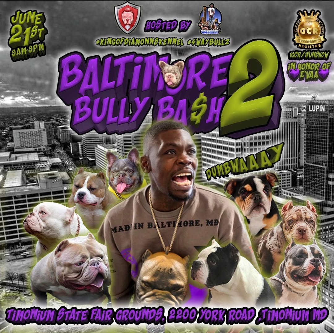 Maryland State Fair (@mdstatefair) on Twitter photo The Baltimore Bully Ba$h Dog comes to the Maryland State Fairgrounds Exhibition Hall this Saturday, June 21, from 9 AM - 9 PM.  For details, call 443-202-4650. The Baltimore Bully Ba$h Dog comes to the Maryland State Fairgrounds Exhibition Hall this Saturday, June 21, from 9 AM - 9 PM.  For details, call 443-202-4650.