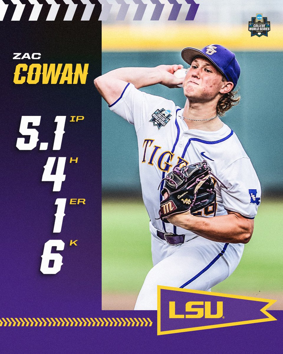 Nice work, Zac Cowan

#MCWS x <a href="/LSUbaseball/">LSU Baseball</a>