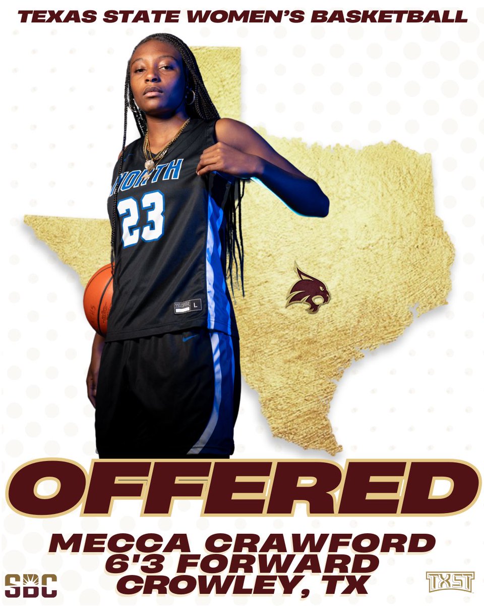 Mecca Crawford (@crawford_mecca) on Twitter photo Thank you for the Texas State coaching staff for this opportunity to play at the next level!!#GODDID <a href="/TXStateWBB/">Texas State WBB</a> <a href="/TXUBasketball/">Texas U</a> <a href="/NoCroWBB/">NoCro Lady Panthers</a> Thank you for the Texas State coaching staff for this opportunity to play at the next level!!#GODDID <a href="/TXStateWBB/">Texas State WBB</a> <a href="/TXUBasketball/">Texas U</a> <a href="/NoCroWBB/">NoCro Lady Panthers</a>