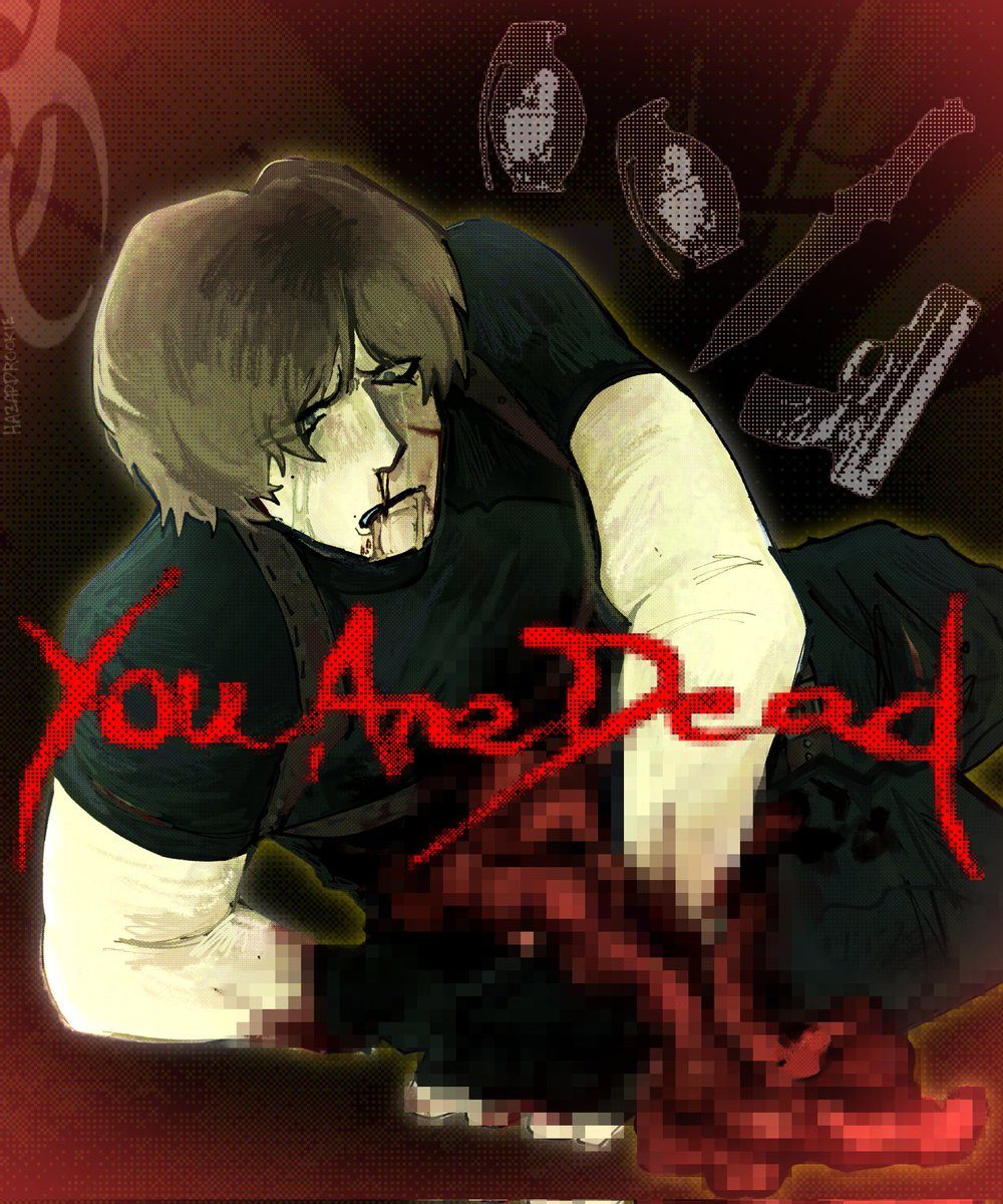 hazardrookie's tweet photo. sorry, must've slipped! 🩸🥩 ¯\_( X ͟ʖ X)_/¯ #RE4 #RESI4 #LEONSKENNEDY #RESIDENTEVIL https://t.co/3FuM9r98L7