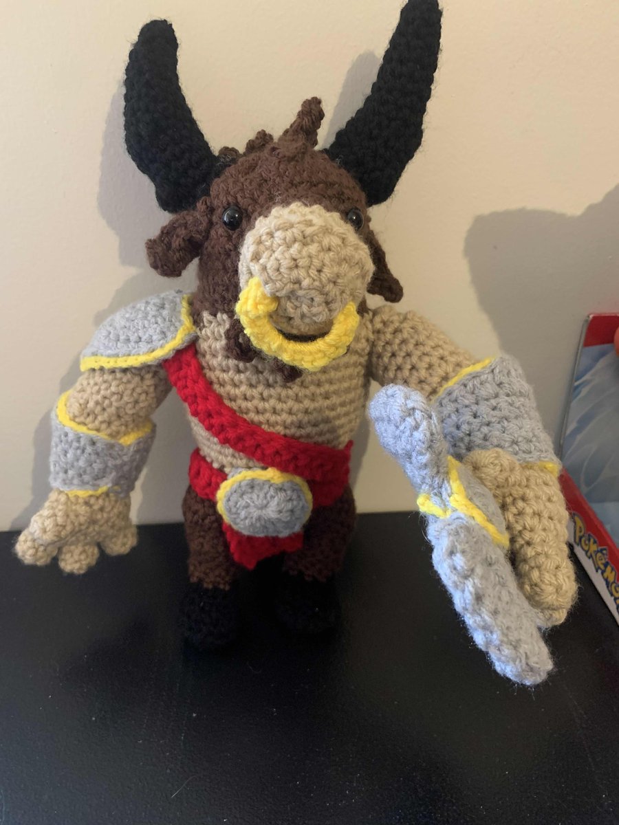 FelineofFrost's tweet photo. I crocheted a minotaur for a friend!! I used a pattern by CraftyTibbles on Etsy! <3
I hope you guys like him!! https://t.co/IkjUfcRfH1