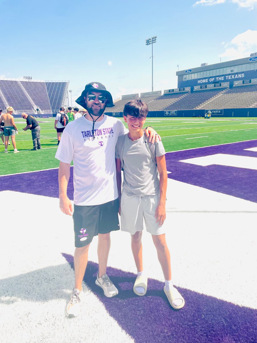 CadenCooley2030's tweet image. Had a great time competing at Tarleton’s High School camp. Thanks for having me. @CoachTateW @CoachHucks @TarletonFB