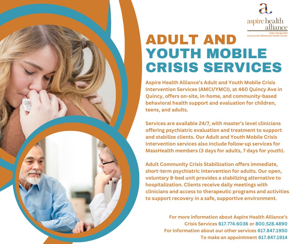 Our Adult and Youth Mobile Crisis Services provide in-home, community, and center based services to children, teens, and adults who are at risk of harming themselves or others. Available 24/7 master’s level clinicians provide evaluations and treatment to support clients.