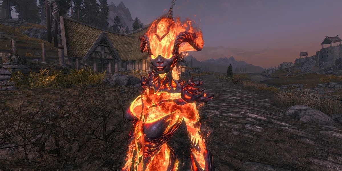 I think the flame atronach looks way better with the full mask