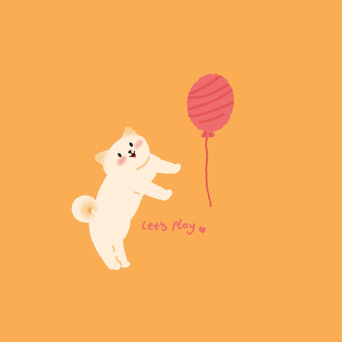 White Shiba looks like a cream cake ❤️ #illustraion