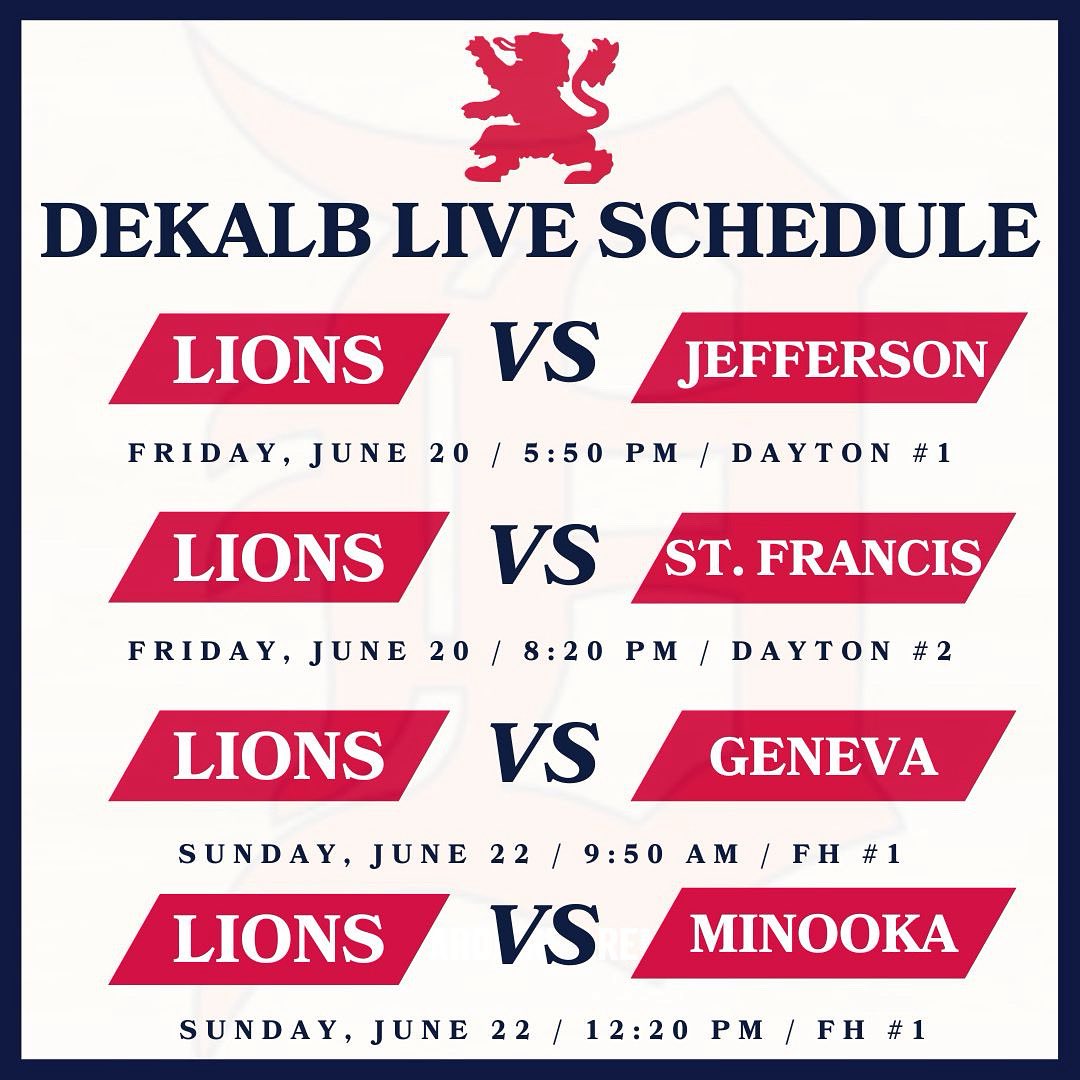 DeKalb Live Schedule ⤵️

#GoLions