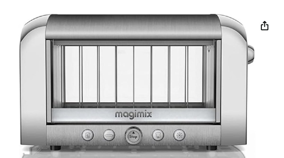 I need a see-through toaster.

"It allows you to visually monitor the browning process".