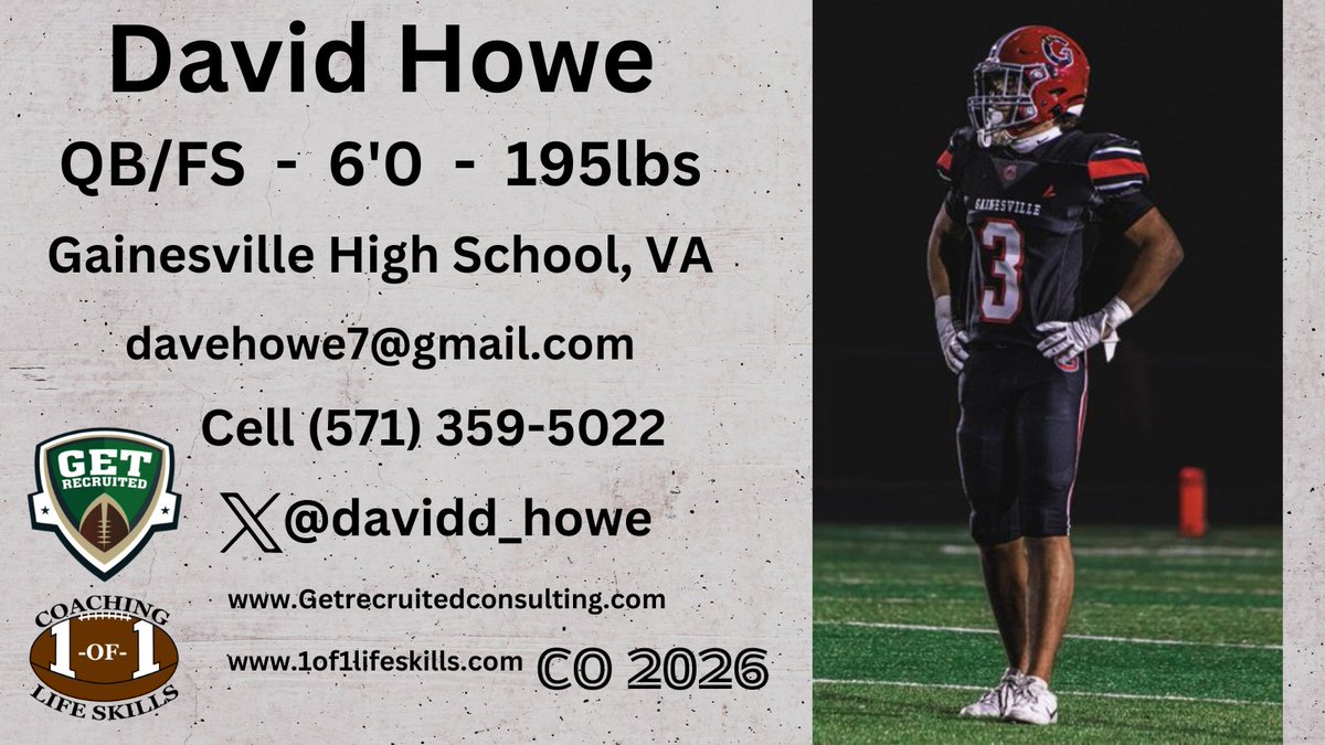 Get Recruited (@get__recruited) on Twitter photo David Howe - CO 2026 - QB/FS - 6'0, 195 - 4.2 GPA - Athletic, accurate arm, smart, great leader. Gainesville HS, VA. Profile: app.productiverecruit.com/profile/david-…… <a href="/davidd_howe/">David Howe C/O 2026</a> @1of1lifeskills <a href="/UNewHavenFB/">New Haven Football</a> <a href="/SCSUFB/">SCSU Football</a> <a href="/SHU_FBALL/">Seton Hill University Football</a> <a href="/FootballGannon/">Gannon Football</a> <a href="/MercyhurstFB/">Mercyhurst Football</a> <a href="/AssumptionFB/">Assumption University Football</a> <a href="/StonehillFB/">Stonehill Football #DIG</a> David Howe - CO 2026 - QB/FS - 6'0, 195 - 4.2 GPA - Athletic, accurate arm, smart, great leader. Gainesville HS, VA. Profile: app.productiverecruit.com/profile/david-…… <a href="/davidd_howe/">David Howe C/O 2026</a> @1of1lifeskills <a href="/UNewHavenFB/">New Haven Football</a> <a href="/SCSUFB/">SCSU Football</a> <a href="/SHU_FBALL/">Seton Hill University Football</a> <a href="/FootballGannon/">Gannon Football</a> <a href="/MercyhurstFB/">Mercyhurst Football</a> <a href="/AssumptionFB/">Assumption University Football</a> <a href="/StonehillFB/">Stonehill Football #DIG</a>
