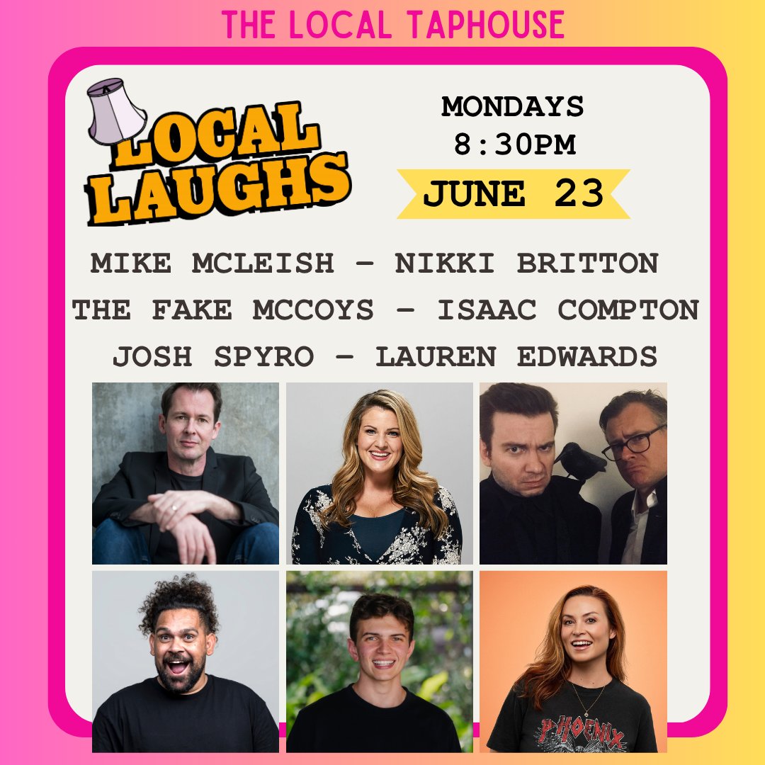 LocalLaughsStK's tweet image. Huzzah! Comedy gold coming your way with Mike McLeish, Nikki Britton, Isaac Compton, The Fake McCoys, Josh Spyro and Lauren Edwards
trybooking.com/BOCLQ