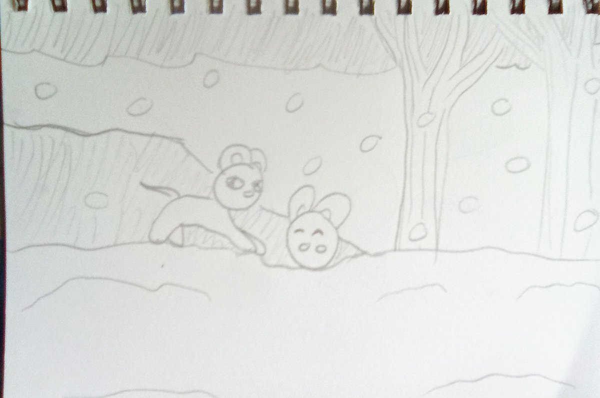 Making a snow hole  ❄️ 

#art #artist #artsy #ArtistOnTwitter #ArtistsOnX #artlover #winter #illustration #sketchbook #sketch #cute #kawaii #tiny #mini